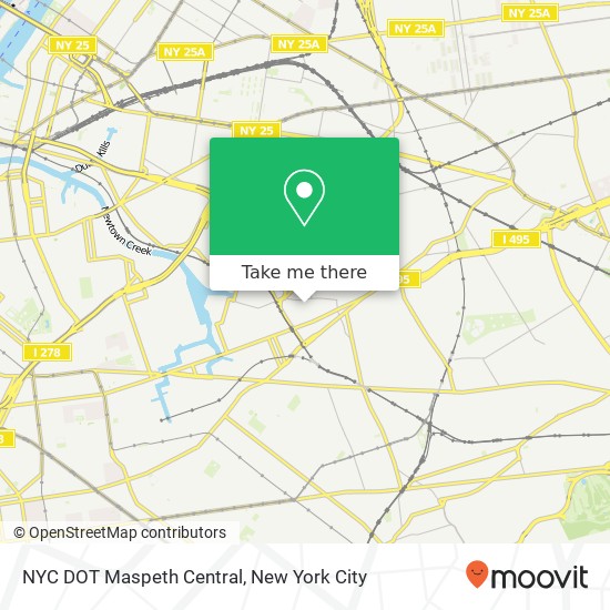 Mapa de NYC DOT Maspeth Central