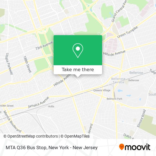 MTA Q36 Bus Stop map