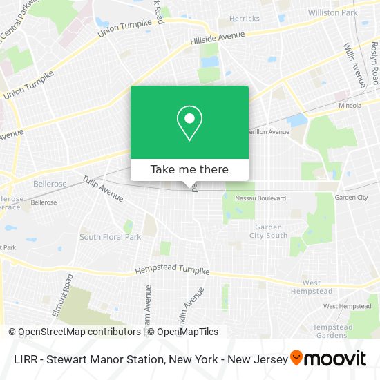 LIRR - Stewart Manor Station map