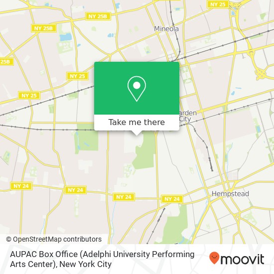 AUPAC Box Office (Adelphi University Performing Arts Center) map