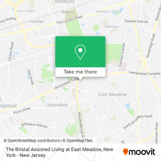 The Bristal Assisted Living at East Meadow map