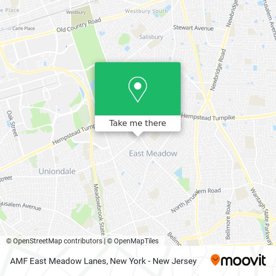 AMF East Meadow Lanes map