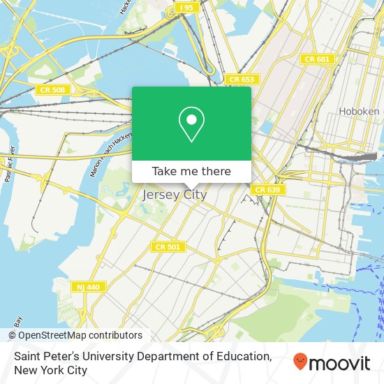 Saint Peter's University Department of Education map