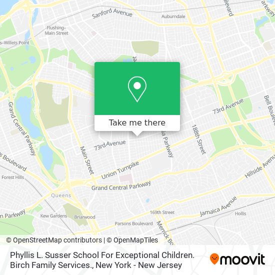 Phyllis L. Susser School For Exceptional Children. Birch Family Services. map