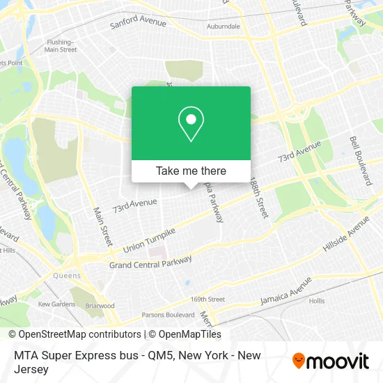 MTA Super Express bus - QM5 map