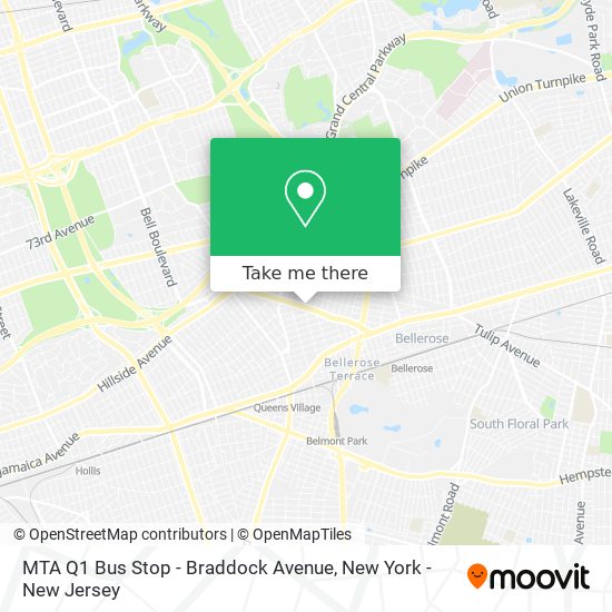 Mapa de MTA Q1 Bus Stop - Braddock Avenue
