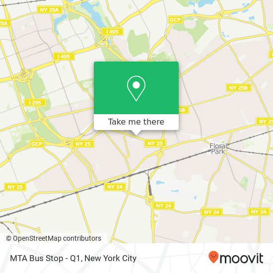 Mapa de MTA Bus Stop - Q1