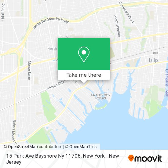 Mapa de 15 Park Ave Bayshore Ny 11706