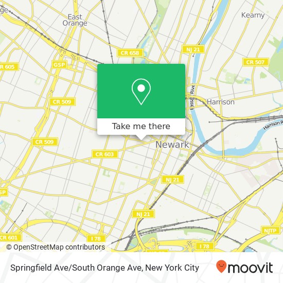 Mapa de Springfield Ave / South Orange Ave