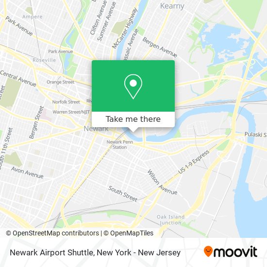 Mapa de Newark Airport Shuttle