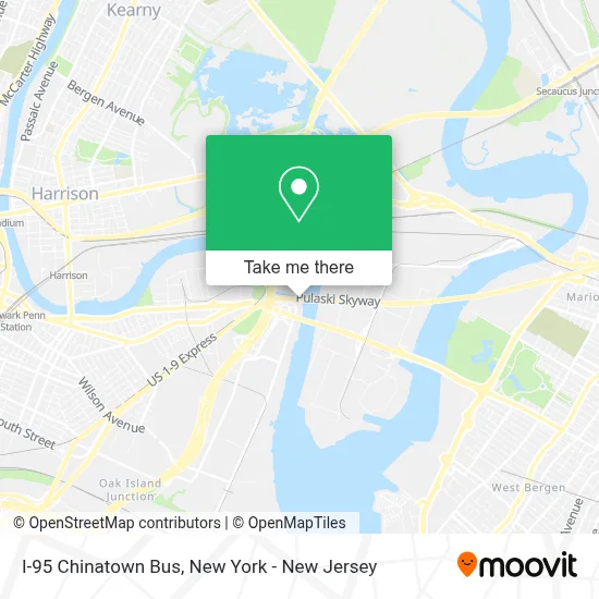 I-95 Chinatown Bus map
