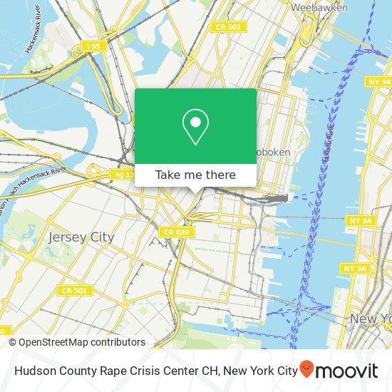 Mapa de Hudson County Rape Crisis Center CH