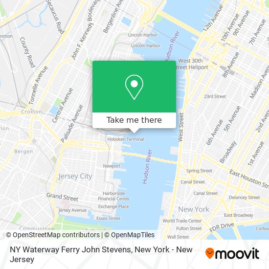 NY Waterway Ferry John Stevens map