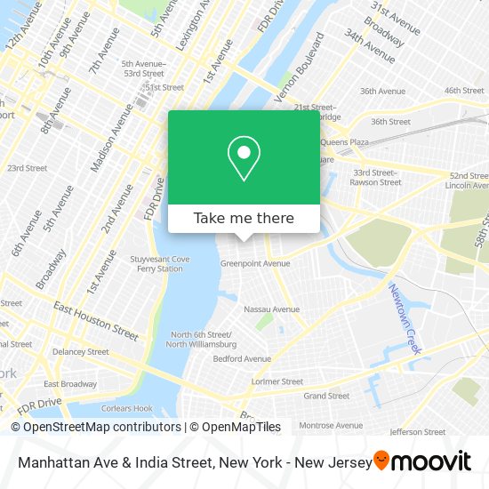 Manhattan Ave & India Street map