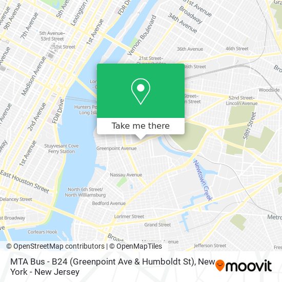 MTA Bus - B24 (Greenpoint Ave & Humboldt St) map