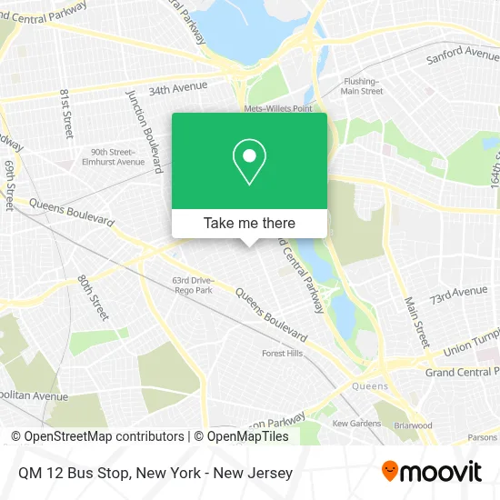 QM 12 Bus Stop map