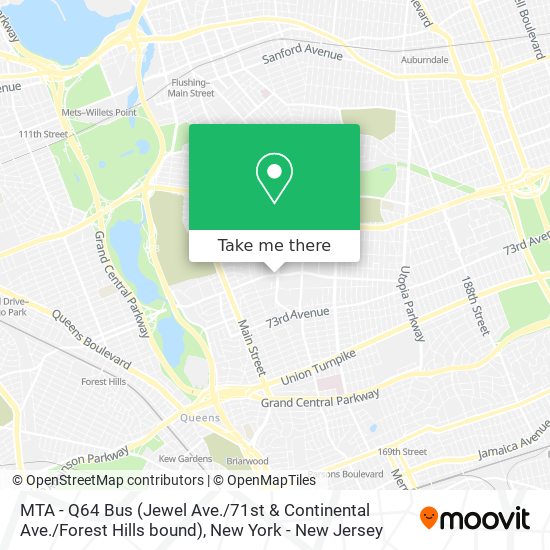 Mapa de MTA - Q64 Bus (Jewel Ave. / 71st & Continental Ave. / Forest Hills bound)
