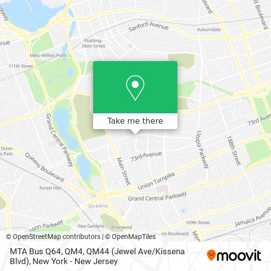 Mapa de MTA Bus Q64, QM4, QM44 (Jewel Ave / Kissena Blvd)