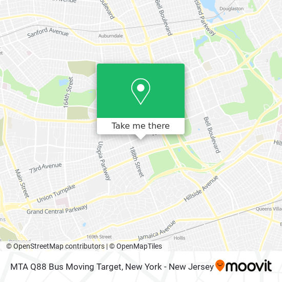 Mapa de MTA Q88 Bus Moving Target