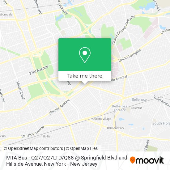 Mapa de MTA Bus - Q27 / Q27LTD / Q88 @ Springfield Blvd and Hillside Avenue
