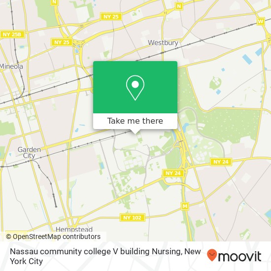 Nassau community college V building Nursing map