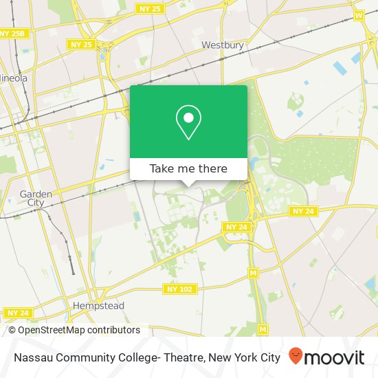 Mapa de Nassau Community College- Theatre