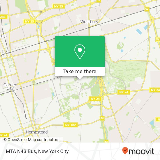 Mapa de MTA N43 Bus