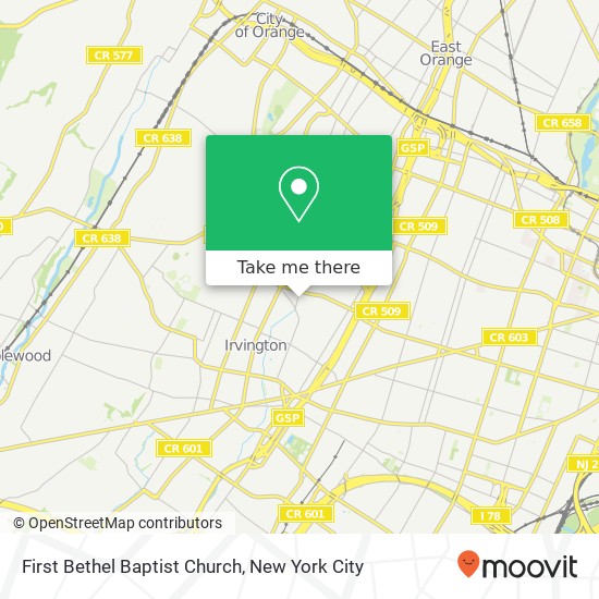 First Bethel Baptist Church map