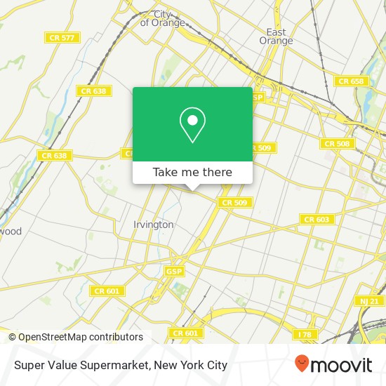 Mapa de Super Value Supermarket