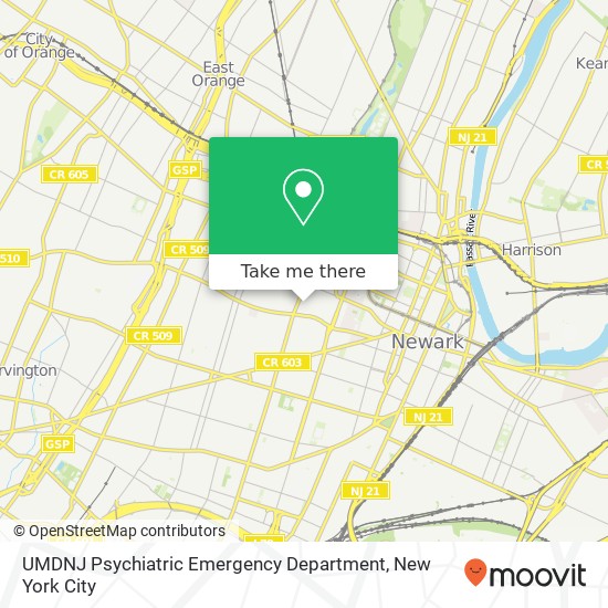 Mapa de UMDNJ Psychiatric Emergency Department