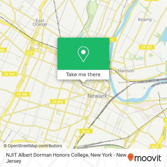 Mapa de NJIT Albert Dorman Honors College