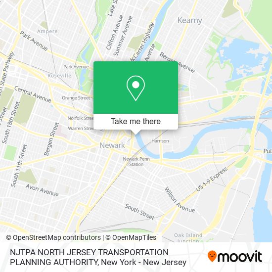 NJTPA NORTH JERSEY TRANSPORTATION PLANNING AUTHORITY map