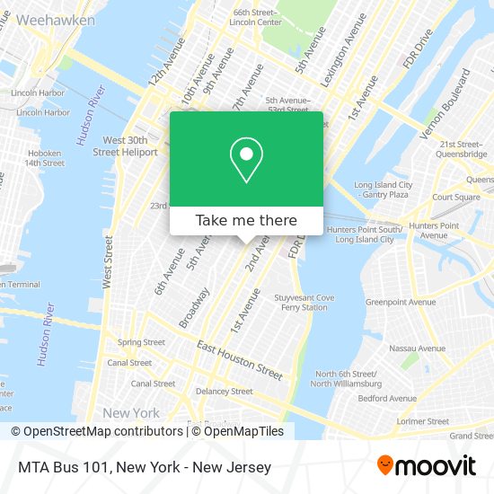 Mapa de MTA Bus 101