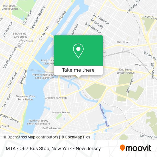 MTA - Q67 Bus Stop map