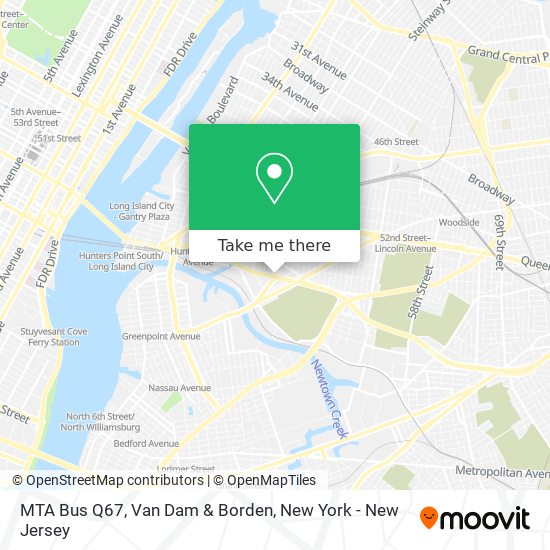 MTA Bus Q67, Van Dam & Borden map