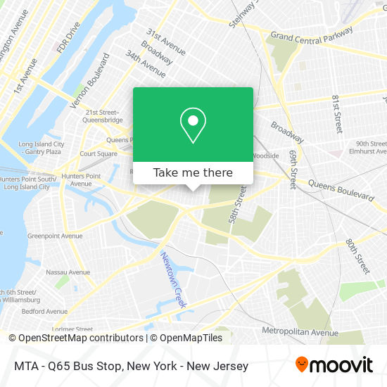 MTA - Q65 Bus Stop map