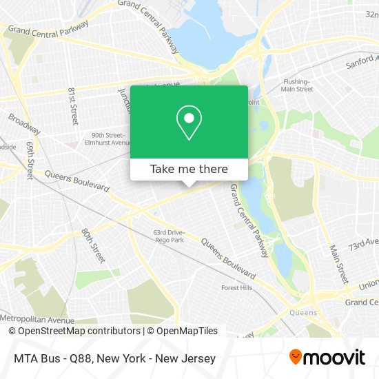 Mapa de MTA Bus - Q88