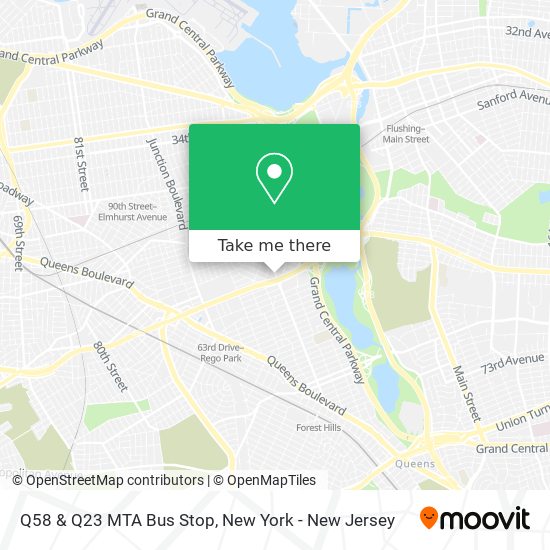 Q58 & Q23 MTA Bus Stop map