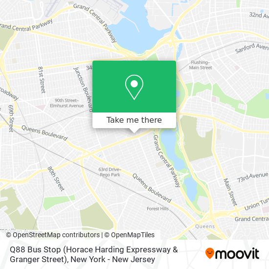 Mapa de Q88 Bus Stop (Horace Harding Expressway & Granger Street)