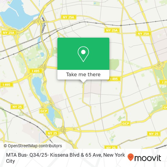 Mapa de MTA Bus- Q34 / 25- Kissena Blvd & 65 Ave
