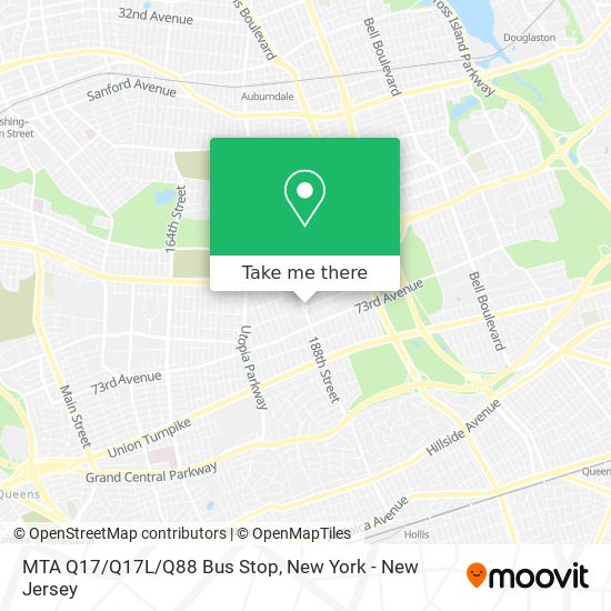 MTA Q17/Q17L/Q88 Bus Stop map