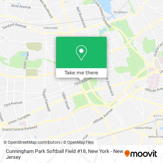 Cunningham Park Softball Field #18 map