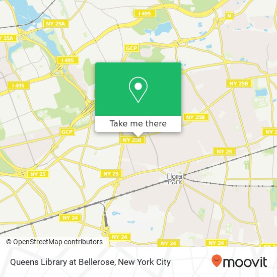 Queens Library at Bellerose map