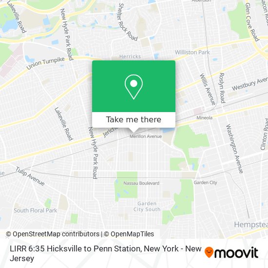 Mapa de LIRR 6:35 Hicksville to Penn Station