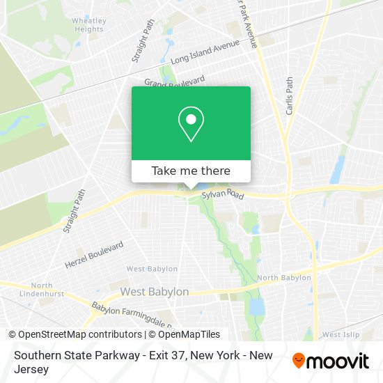Mapa de Southern State Parkway - Exit 37