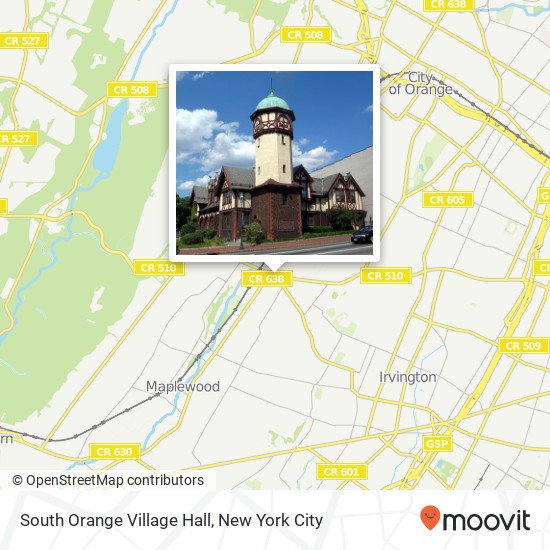 South Orange Village Hall map