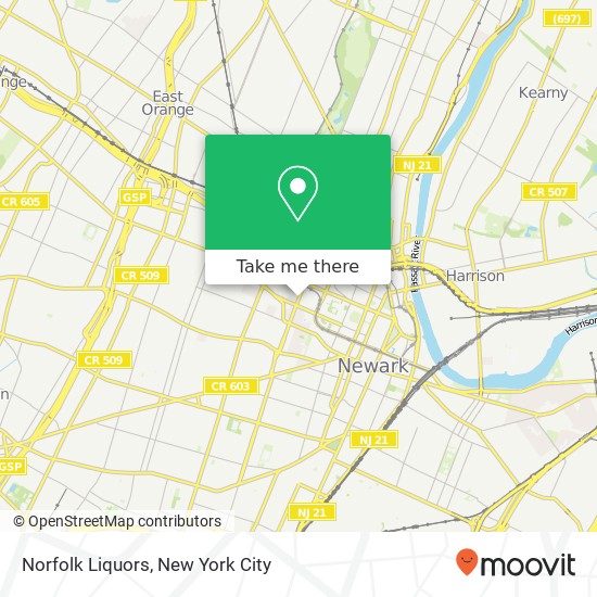 Norfolk Liquors map