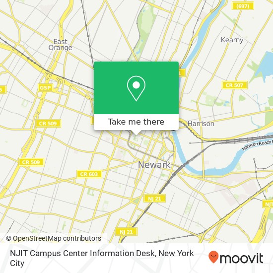 Mapa de NJIT Campus Center Information Desk