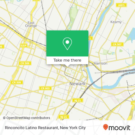 Mapa de Rinconcito Latino Restaurant