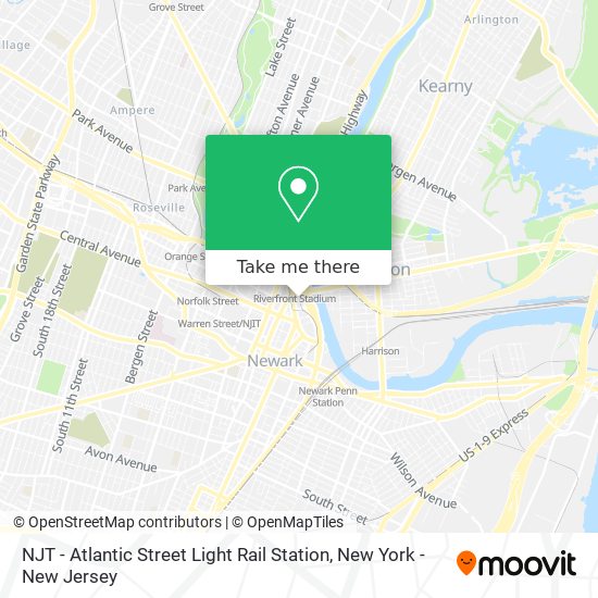 Mapa de NJT - Atlantic Street Light Rail Station
